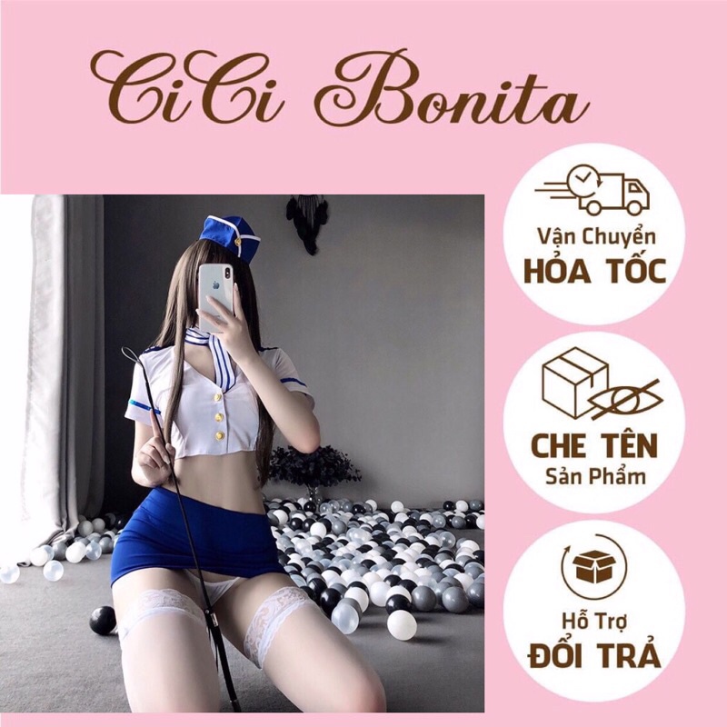 Đồ lót cosplay nữ thuỷ thủ tiếp viên hàng không sexy gợi cảm CP44 CICI BONITA HCM