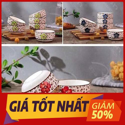 Bộ 6 Chén Đũa Hoa Kiểu Nhật Cao Cấp