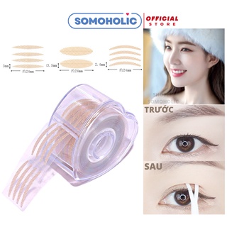 Cuộn dán kích mí 600 miếng lưới Kích mí tàng hình tạo hai mí không lộ sẵn keo kèm nhíp gắp mí Somoholic KM3