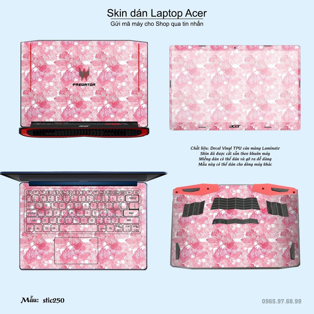 Skin dán Laptop Acer in hình hoa hồng stic250 (inbox mã máy cho Shop)