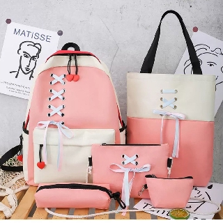 Ba lô nữ Amon, Set 4 món balo ví túi nữ đường may đẹp chống thấm nước mẫu A33