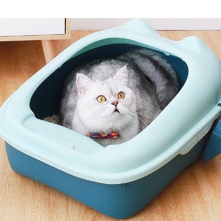 Khay chậu vệ sinh cỡ size lớn, thành cao cho mèo, tặng kèm xẻng