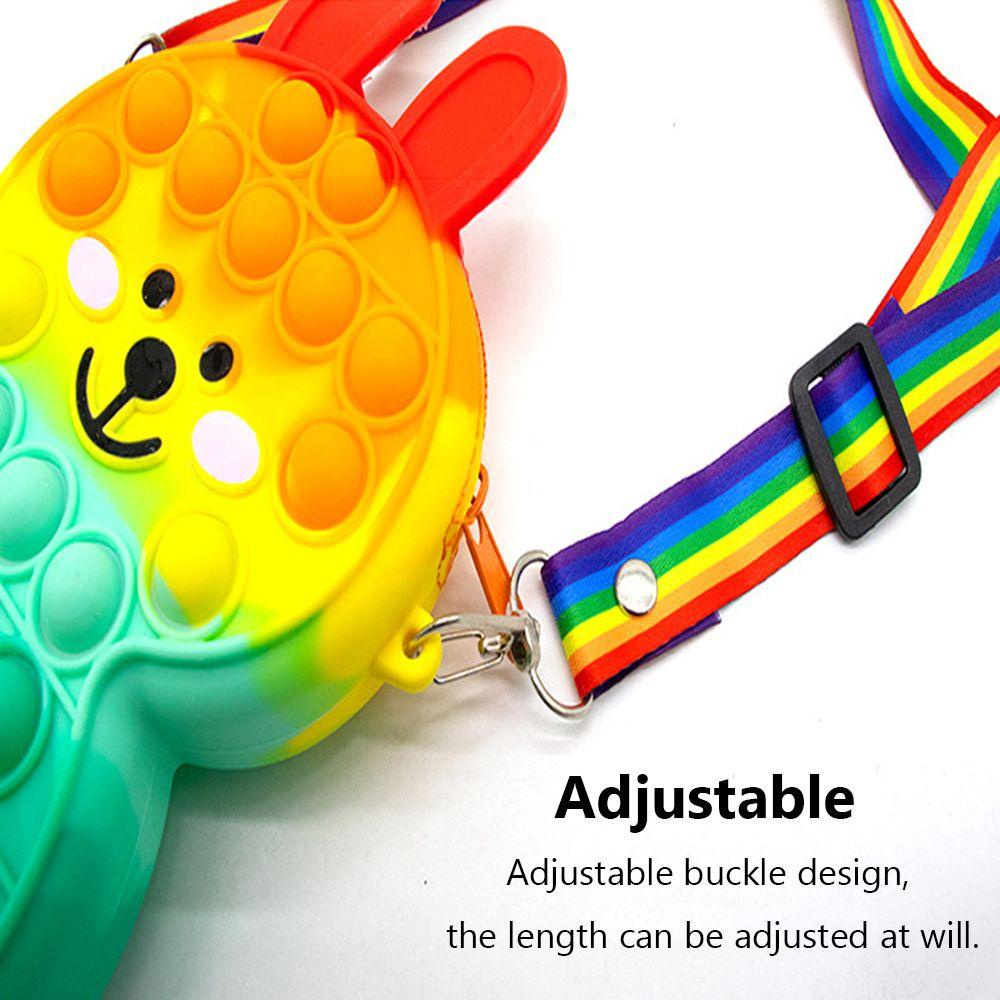 SUSANS Túi Xách Tay Trẻ Em Silicone Bong Bóng Đẩy Túi Điện Thoại Tiền Xu