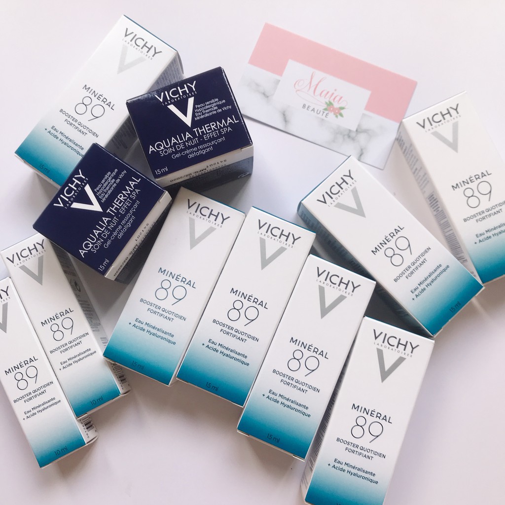 Dưỡng Chất Khoáng Cô Đặc Vichy Mineral 89 Serum + Mặt nạ ngủ Vichy Aqualia Thermal Night Spa