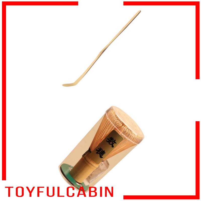 Dụng Cụ Khuấy Bột Trà Xanh Bằng Tre Kèm Muỗng