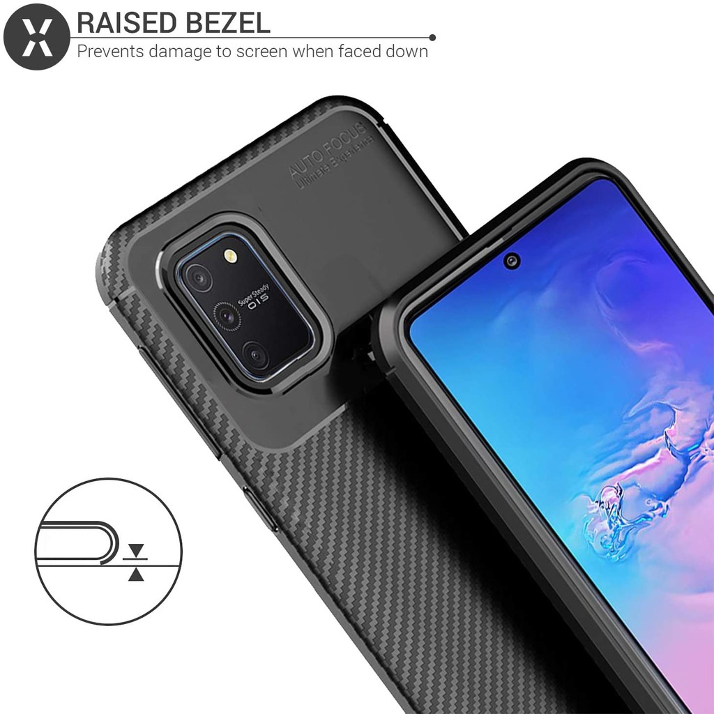 Ốp Lưng Samsung S10 Lite, A91, M80s AutoFocus Vân 3D Carbon Chống Sốc