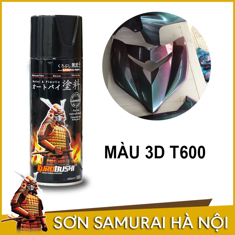 Chai Sơn Samurai 3D Màu Xanh Tím T600