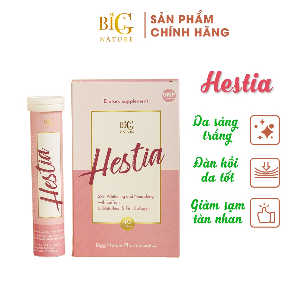 Viên sủi hỗ trợ làm đẹp da HESTIA Saffron Collagen - Bigg Nature