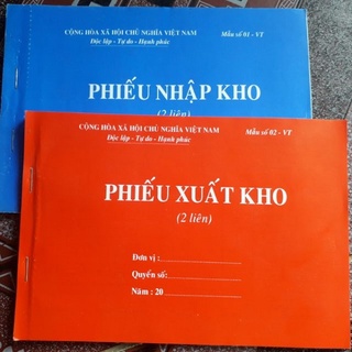 Compo 10 quyển phiếu xuất kho, nhập kho 2 liên, 3 liên A5 loại dày 100 tờ