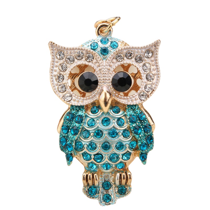 Móc khóa hình chim cú đính đá lấp lánh dễ thương