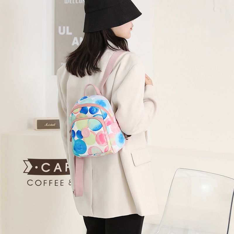 Ba Lô Vải Nylon Siêu Nhẹ In Họa Tiết Đơn Giản Phong Cách Mới Cho Nữ Sinh