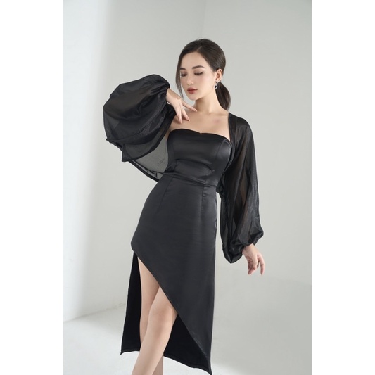 Bộ Váy Lụa Kèm Áo Khoác