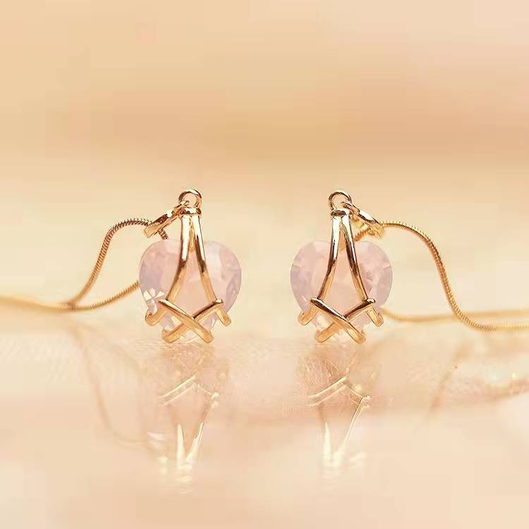 Vòng cổ Mạ Vàng 18K Mặt Hình Trái Tim Đính Đá Zircon Cho Nữ