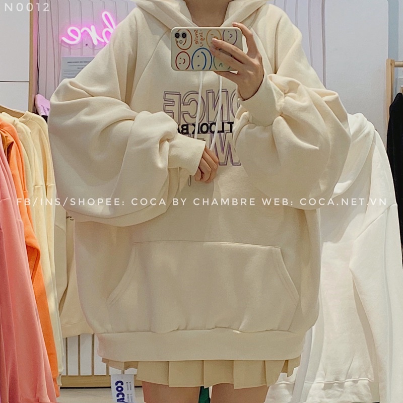 [N0012]🧁 Áo HOODIE nỉ bông form rộng tay bồng ONCE SWEET (Có sẵn/ảnh thật) | BigBuy360 - bigbuy360.vn