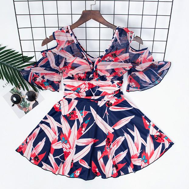 M-3XL Swimwear women fairy slim beach wear Korean style INS V-neck short sleeve swimsuit | BigBuy360 - bigbuy360.vn