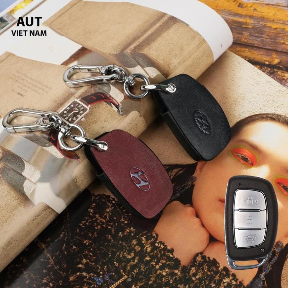 Bao da chìa khóa Smartkey Hyundai (I10,I20,Tucson,Elantra ) da Canvas L.V xẻ túi cao cấp