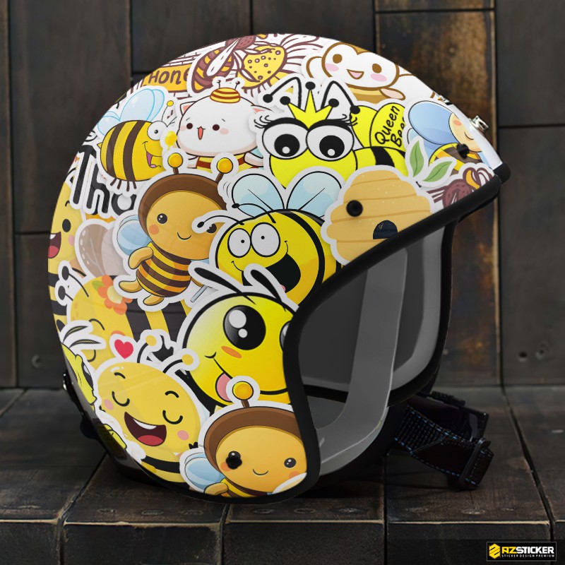 Bộ Hình Dán Sticker Chị Ong Nâu Nâu Dán Nón Bảo Hiểm, Điện Thoại, Laptop, Đồ Dùng - Chất Liệu Chống Nước, Bền Màu