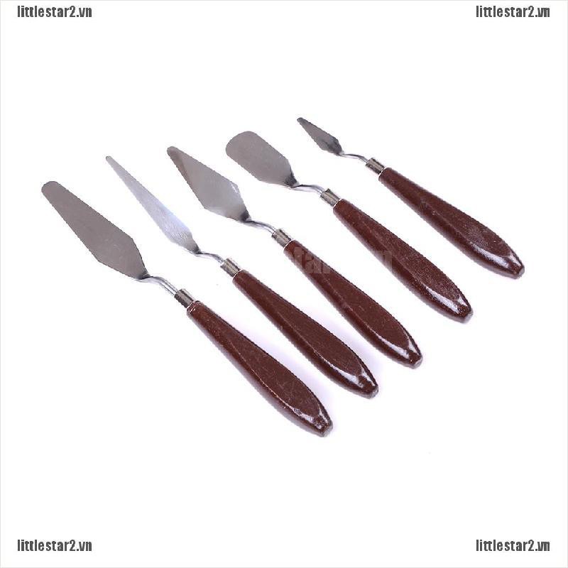 {MUV} 5pcs/Set Stainless Steel Spatula Palette Knife Painting Mixing Scraper Tools{CC}