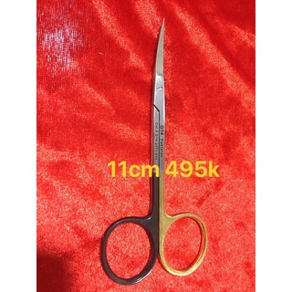 kéo phẫu thuật - kéo cắt da cong cao cấp cán đen vàng 11cm/G14-2071-13
