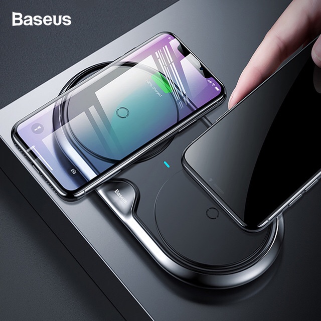 Đế sạc không dây chuẩn Qi Baseus Dual Wireless Charger cho Apple iPhone 8/ iPhone X / Samsung S8/ S9/ Note 8