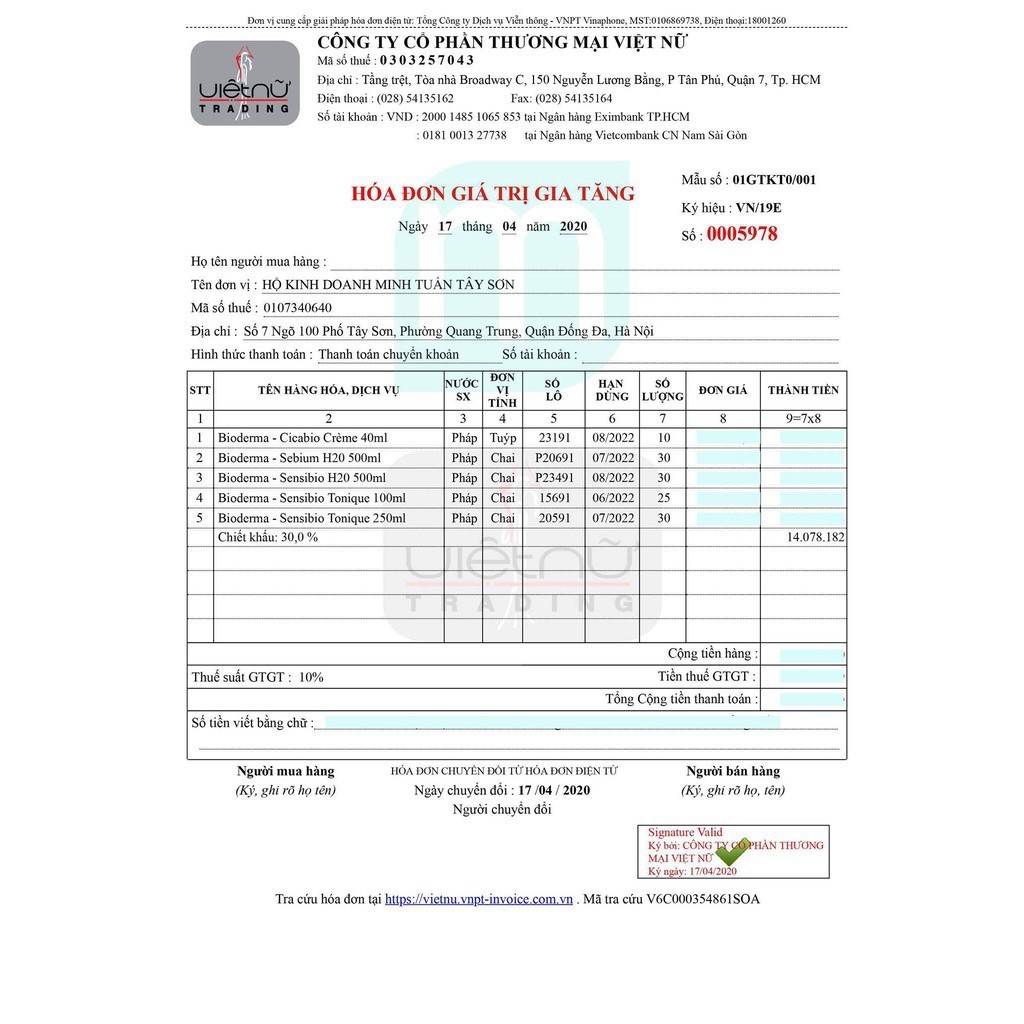  Tẩy trang B I O D E R MA màu xanh 500ml/ 100ml | BigBuy360 - bigbuy360.vn