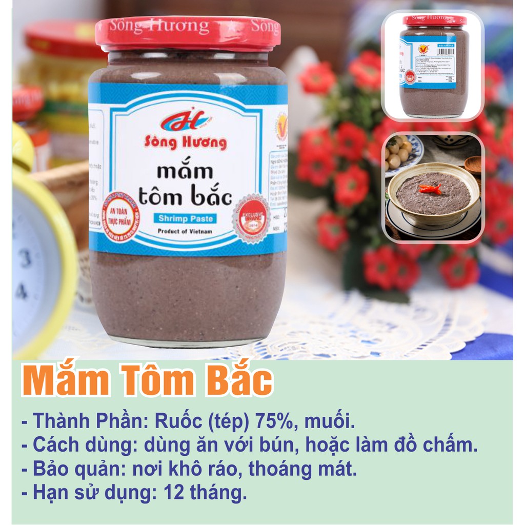 2 Hũ Mắm Tôm Bắc Sông Hương Foods Hũ 430g - Ăn kèm bún đậu , chấm xoài , thịt luộc , nấu bún riêu , kho thịt