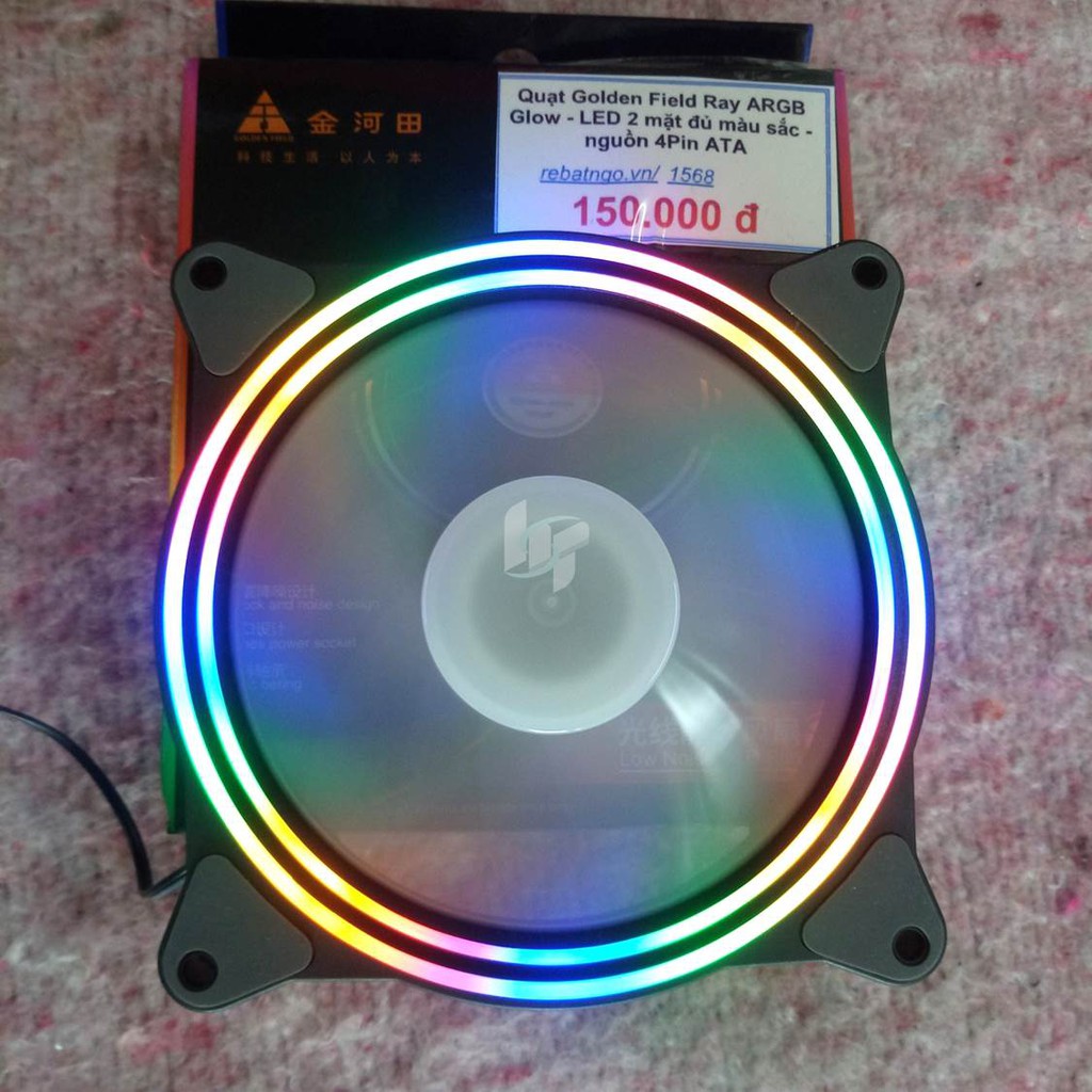 [Mã ELFLASH5 giảm 20K đơn 50K] Quạt – Fan case Golden Field Ray ARGB Glow – LED 2 mặt đủ màu sắc – nguồn 4Pin ATA