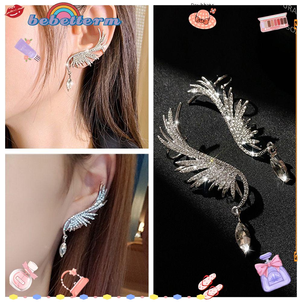 Bông tai nữ hình cánh thiên thần đính đá zircon thanh lịch thời trang