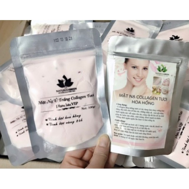 Nạ Ủ Trắng Collagen Cánh Hoa Hồng Gói 100gram mặt nạ hoa hồng mới , mới cập nhật hàng công ty chính hãng