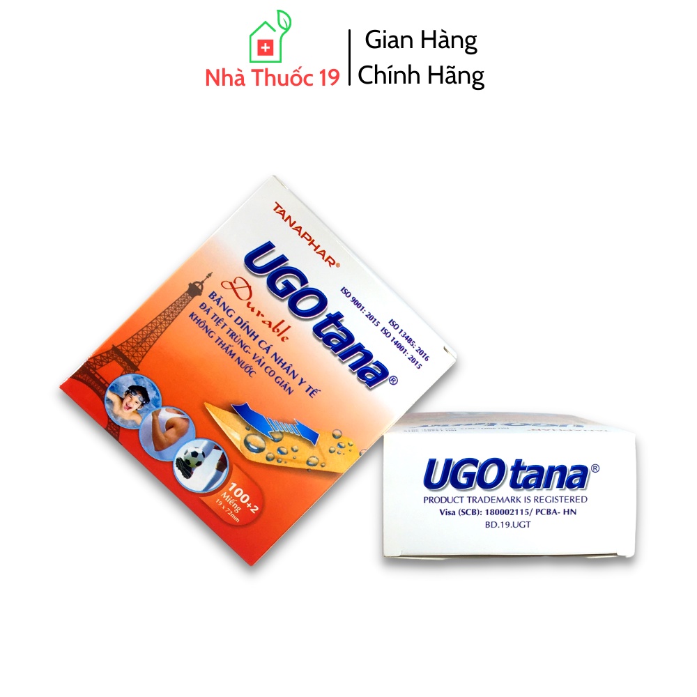 Băng Gâu UGOtana Hộp 102 Miếng Dán Vết Thương, Băng Dán Cá Nhân Urgo, Băng Dính Y Tế Sơ Cứu Vết Thương