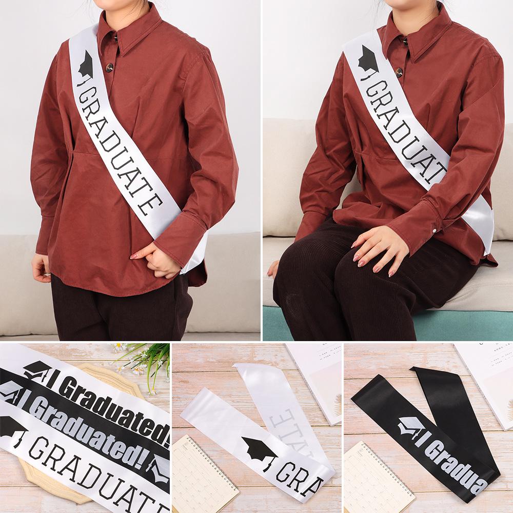 ✧WATTLE✧ New GRADUATE Unisex Satin Sash I GRADUATED High School Celebration Gift College Single Sided Graduation Party