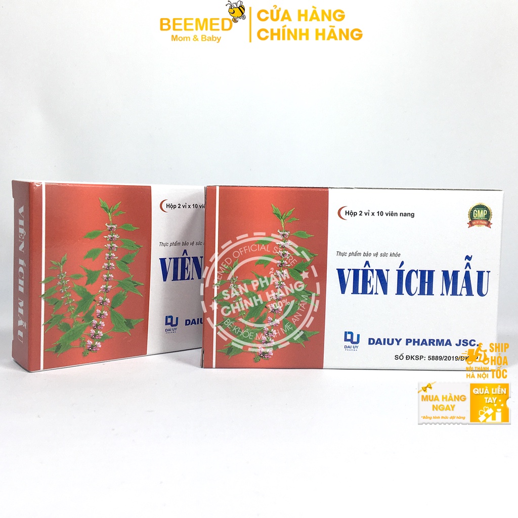 Viên uống Ích Mẫu - Bổ huyết, điều kinh, giảm rối loạn kinh nguyệt - Hộp 20 viên - đ.y