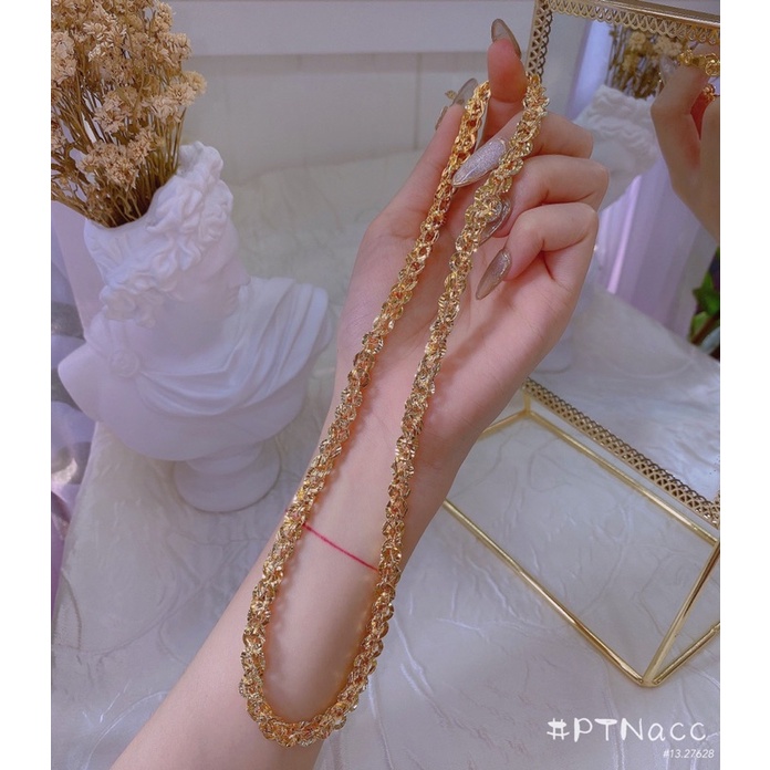 ᴾᵀᴺᵃᶜᶜ Dây chuyền xoắn tròn bạch kim / mạ vàng