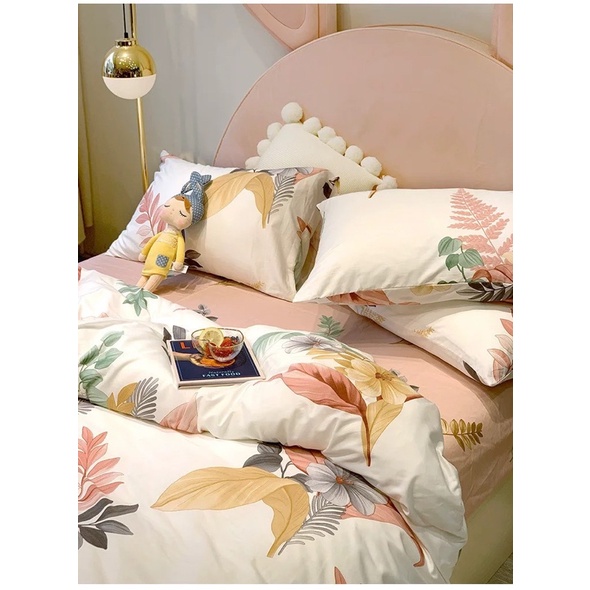 Bộ Chăn Ga Gối ❤️ Cotton living 100% cao cấp đủ size đệm ga giường họa tiết kẻ phong cách Hàn Quốc