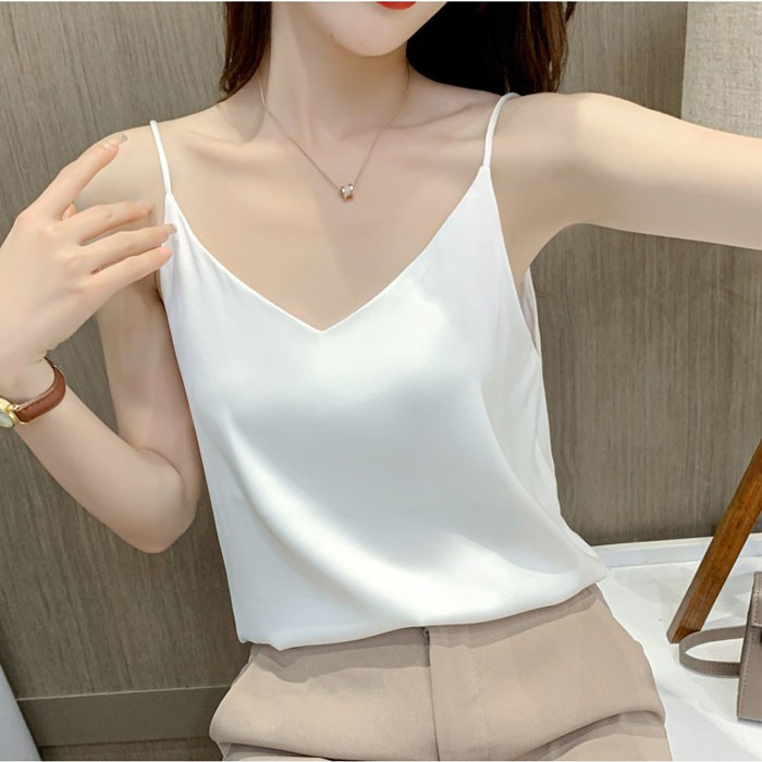 Áo hai dây lụa Boniface Áo 2 dây lụa hàn cao cấp
