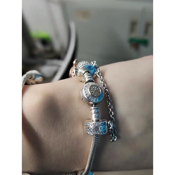 Charm safety xích chặn bạc s925 ( vừa tất cả các vòng tay)