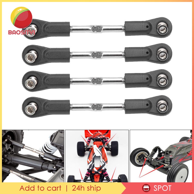 Set 1 / 4 Thanh Servo Bằng Kim Loại Nâng Cấp Có Thể Điều Chỉnh Kèm Ốc Vít Thay Thế Cho Xe Hơi Điều Khiển Từ Xa ZD Racing Hobao HPI