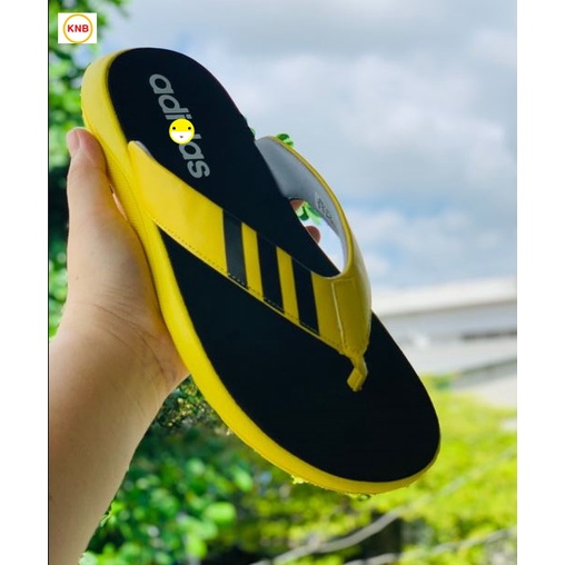 Dép Kẹp Adidas Cao Cấp Đế comfort Cao Siêu Bền Nhẹ chống trơn trượt,hàng xin (Vàng sọc đen)-FREESHIP + FULLBOX