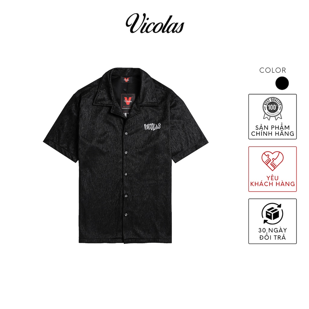 Áo sơ mi chất liệu xốp gấm tay lửng V VICOLAS ROAD SURFACE SHIRT V VICOLAS