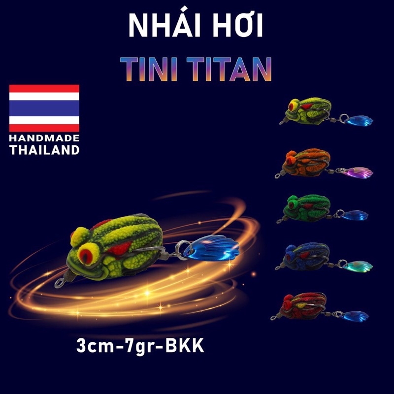 Nhái hơi Tini Titan cao su 3cm/7gr _câu cá lóc,chuối,vượt