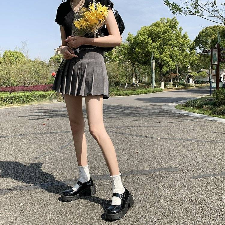 💕💕 Giày da nhỏ Phụ nữ Nhật Bản giày dài trẻ em mùa xuân mới 2021 gót giày dày gót đơn độc | BigBuy360 - bigbuy360.vn