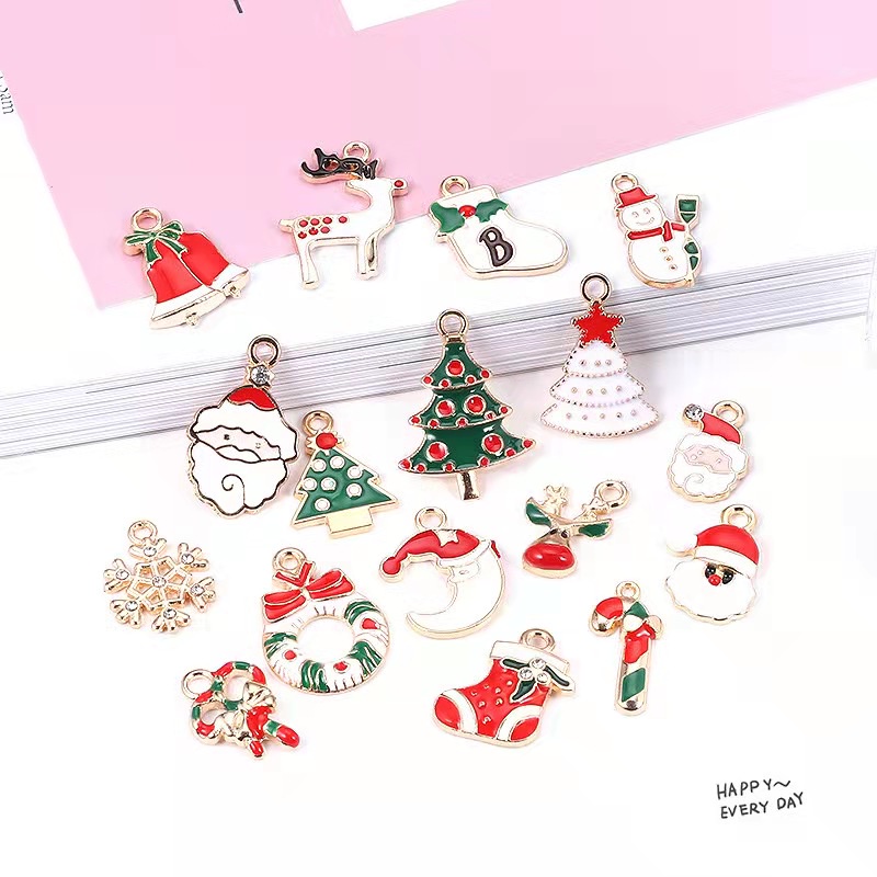 Mặt trang trí vòng cổ bằng kim loại phong cách giáng sinh dễ thương cho thú cưng