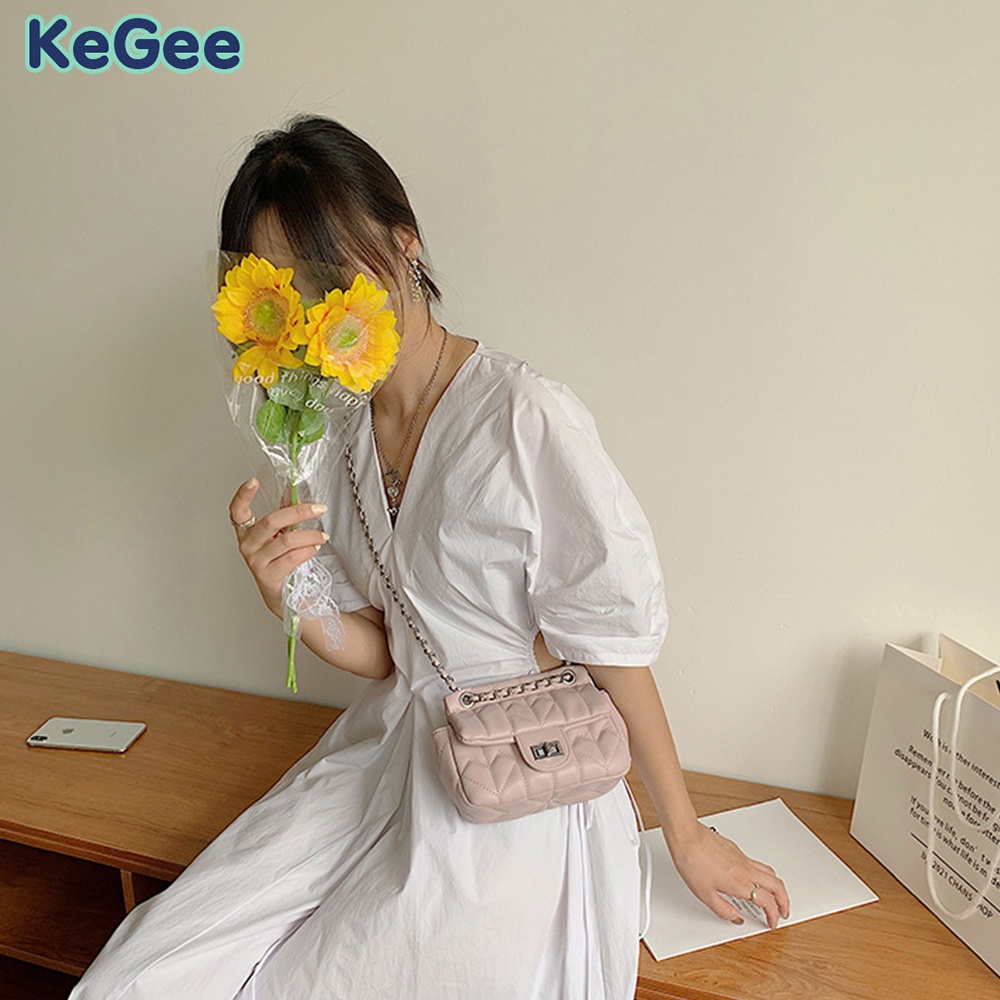 Túi đeo chéo KeGee Túi Xách Da PU Thiết Kế Đơn Giản Thanh Lịch Cho Nữ