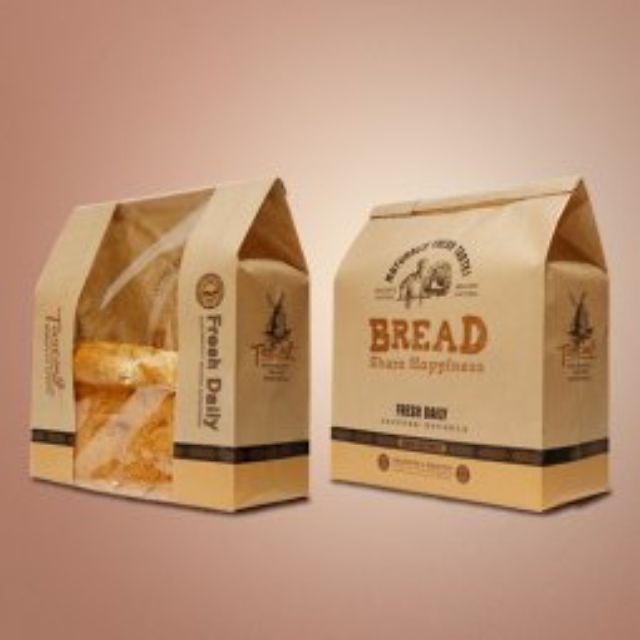 Túi giấy đựng bánh mì 32x21⚡ GIÁ TỐT ⚡10  túi đựng bánh mì baking xanh đơn giản đẹp mắt