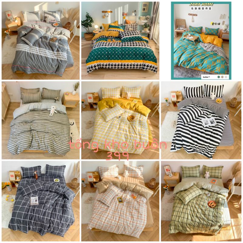 [RẺ VÔ ĐỊCH] bộ chăn ga gối 4 món cotton poly phong cách Hàn Quốc, chăn ga gối nệm, chăn, mền
