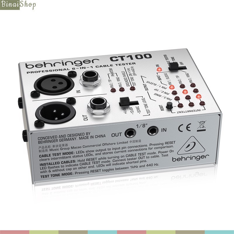 Behringer CT100 - Thiết Bị Kiểm Tra Cáp Tín Hiệu Cầm Tay Nhỏ Gọn, Test 6 Loại Cáp, Sử Dụng Pin Tiểu AA