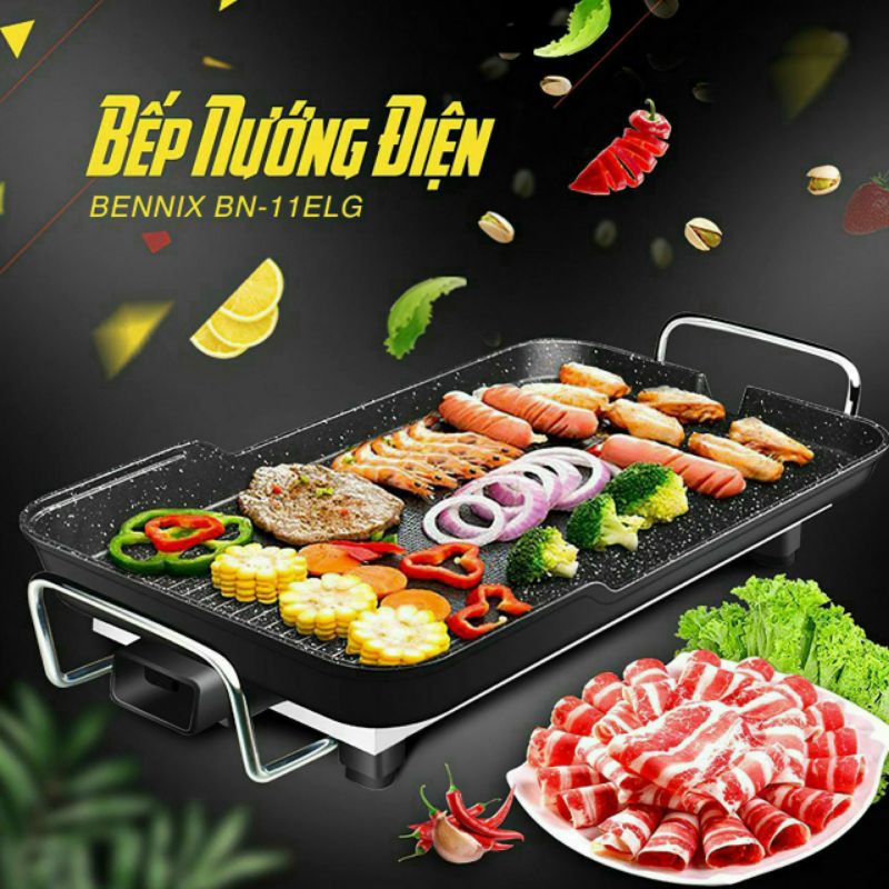 Bếp nướng điện,Vỉ nướng điện không khói Bennix Thái Lan BN-11ELG 1500W không tạo khói an toàn siêu ngon _MC1
