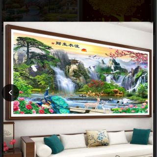Tranh thêu phong cảnh tuyệt đẹp kt 195x93