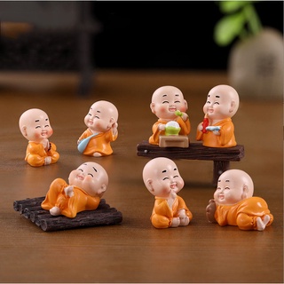Tượng chú tiểu Size nhỏ trang trí bàn làm việc, chậu cây cảnh