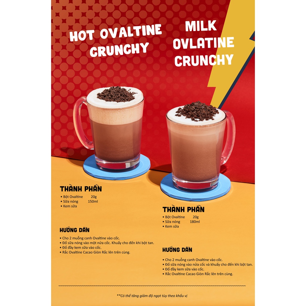 Ovaltine Cacao Giòn Rắc Crunchy Pop Hộp 15 gói x 8g